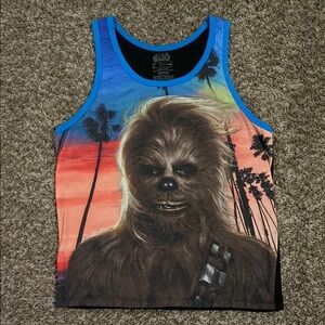 Star Wars Blue and Brown Chewbacca Tank Top